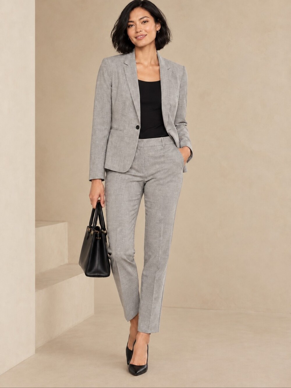 ❤️ BANANA REPUBLIC SUIT - WASHABLE RYAN SLIM STRAIGHT PANTS & ONE BUTTON BLAZER